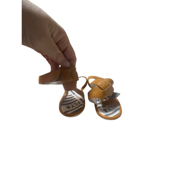 Fly London Womens Size 7.5-8 Leather‎ Sandals Tan Ankle Strap - Picture 4 of 7